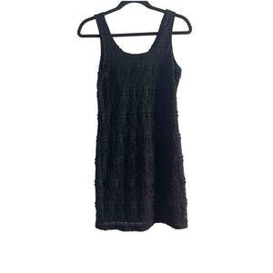 FOREVER 21|Sleeveless bodycon dress ruffles lace black‎ size M